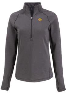 Cutter and Buck Iowa Hawkeyes Womens Black Pehastin Qtr Zip