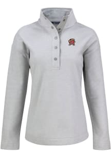 Cutter and Buck Maryland Terrapins Womens Grey Hunts Point Qtr Zip