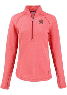 Cutter and Buck Maryland Terrapins Womens Red Pehastin Qtr Zip