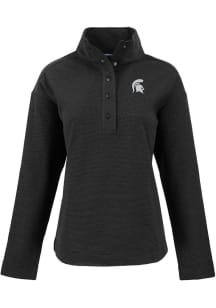 Cutter and Buck Michigan State Spartans Womens Black Hunts Point Qtr Zip