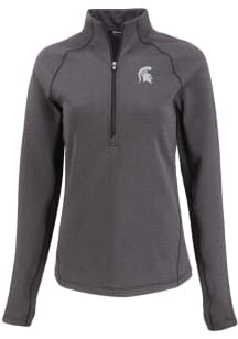 Cutter and Buck Michigan State Spartans Womens Black Pehastin Qtr Zip