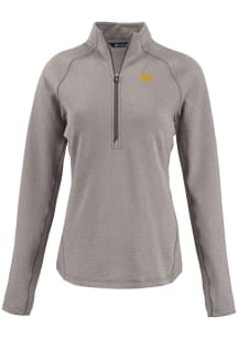 Cutter and Buck Michigan Wolverines Womens Grey Pehastin Qtr Zip