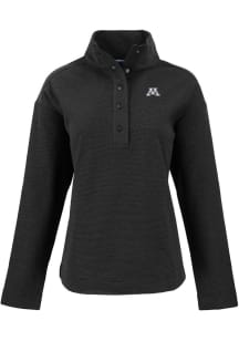 Cutter and Buck Minnesota Golden Gophers Womens Black Hunts Point Qtr Zip