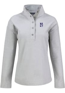 Cutter and Buck Northwestern Wildcats Womens Grey Hunts Point Qtr Zip