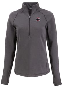 Cutter and Buck Ohio State Buckeyes Womens Black Pehastin Qtr Zip