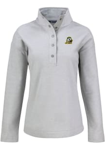Cutter and Buck Oregon Ducks Womens Grey Hunts Point Qtr Zip