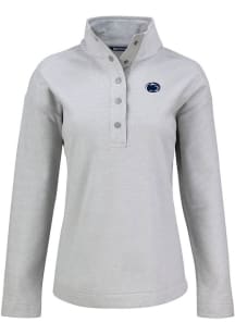 Cutter and Buck Penn State Nittany Lions Womens Grey Hunts Point Qtr Zip