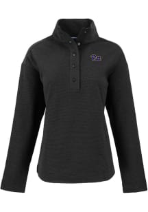 Cutter and Buck Pitt Panthers Womens Black Hunts Point Qtr Zip