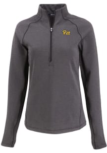 Cutter and Buck Pitt Panthers Womens Black Pehastin Qtr Zip