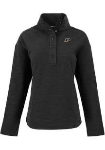 Cutter and Buck Purdue Boilermakers Womens Black Hunts Point Qtr Zip
