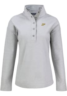 Cutter and Buck Purdue Boilermakers Womens Grey Hunts Point Qtr Zip