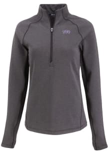 Cutter and Buck TCU Horned Frogs Womens Black Pehastin Qtr Zip