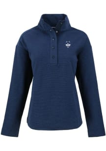 Cutter and Buck UConn Huskies Womens Navy Blue Hunts Point Qtr Zip