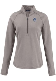 Cutter and Buck UConn Huskies Womens Grey Pehastin Qtr Zip