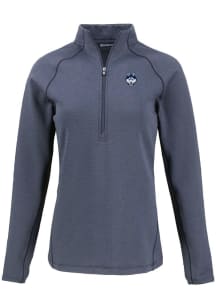 Cutter and Buck UConn Huskies Womens Navy Blue Pehastin Qtr Zip