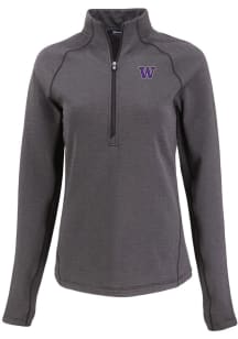 Cutter and Buck Washington Huskies Womens Black Pehastin Qtr Zip