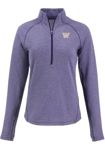 Cutter and Buck Washington Huskies Womens Purple Pehastin Qtr Zip