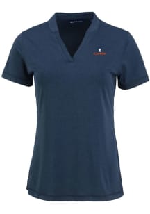Cutter and Buck Illinois Fighting Illini Womens Navy Blue Forge Short Sleeve T-Shirt