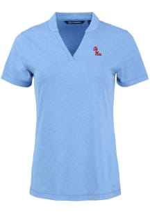 Cutter and Buck Ole Miss Rebels Womens Blue Forge Short Sleeve T-Shirt