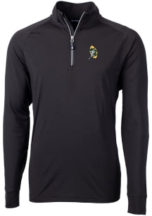 Cutter and Buck Green Bay Packers Mens Black Historic Adapt Eco Big and Tall Qtr Zip