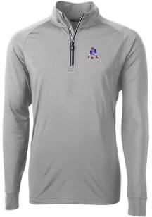 Cutter and Buck New England Patriots Mens Grey Historic Adapt Eco Big and Tall Qtr Zip