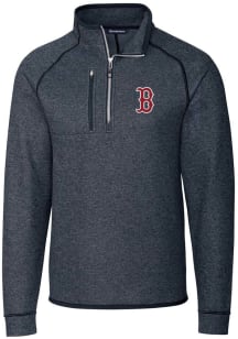 Cutter and Buck Boston Red Sox Mens Navy Blue Mainsail Long Sleeve Qtr Zip Pullover