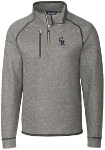 Cutter and Buck Colorado Rockies Mens Grey Mainsail Long Sleeve Qtr Zip Pullover