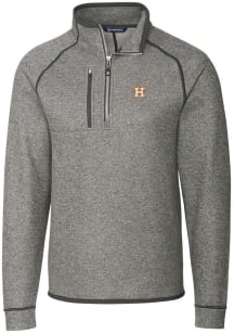 Cutter and Buck Houston Astros Mens Grey Mainsail Long Sleeve Qtr Zip Pullover