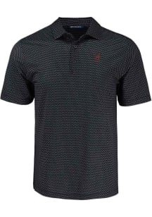 Cutter and Buck Alabama Crimson Tide Black Alumni Shadow Check Big and Tall Polo
