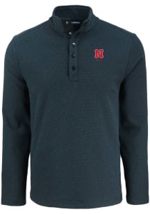 Cutter and Buck Nebraska Cornhuskers Mens Black Alumni Hunts Point Long Sleeve Qtr Zip Pullover