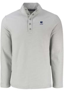 Cutter and Buck Penn State Nittany Lions Mens Grey Alumni Hunts Point Long Sleeve Qtr Zip Pullover