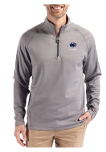 Cutter and Buck Penn State Nittany Lions Mens Grey Alumni Pehastin Long Sleeve Qtr Zip Pullover