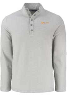 Cutter and Buck Tennessee Volunteers Mens Grey Alumni Hunts Point Long Sleeve Qtr Zip Pullover