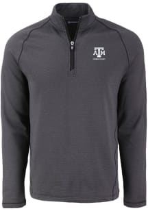 Cutter and Buck Texas A&M Aggies Mens Black Alumni Pehastin Long Sleeve Qtr Zip Pullover