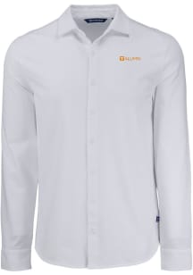 Cutter and Buck Tennessee Volunteers Mens White Alumni Advantage Soft Pique Long Sleeve Dress Shir..