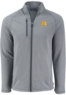 Cutter and Buck Michigan Wolverines Mens Grey Alumni Pehastin Light Weight Jacket