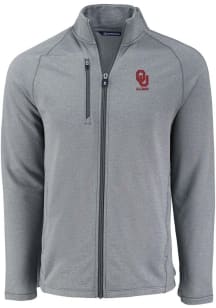 Cutter and Buck Oklahoma Sooners Mens Grey Alumni Pehastin Light Weight Jacket