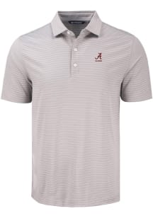 Cutter and Buck Alabama Crimson Tide Mens Grey Alumni Forge Eco Fine Line Short Sleeve Polo