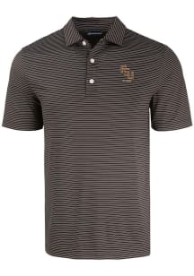Cutter and Buck Florida State Seminoles Mens Black Alumni Forge Eco Fine Line Short Sleeve Polo