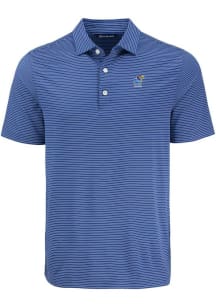 Cutter and Buck Kansas Jayhawks Mens Blue Alumni Forge Eco Fine Line Short Sleeve Polo