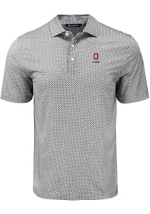 Cutter and Buck Ohio State Buckeyes Mens Black Alumni Pike Diamond Dot Short Sleeve Polo