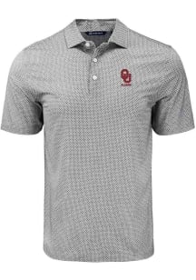 Cutter and Buck Oklahoma Sooners Mens Black Alumni Pike Diamond Dot Short Sleeve Polo
