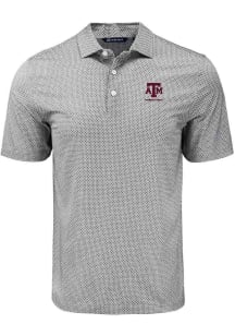 Cutter and Buck Texas A&M Aggies Mens Black Alumni Pike Diamond Dot Short Sleeve Polo