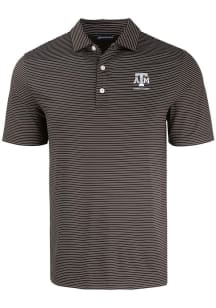 Cutter and Buck Texas A&M Aggies Mens Black Alumni Forge Eco Fine Line Short Sleeve Polo