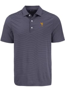 Cutter and Buck West Virginia Mountaineers Mens Navy Blue Alumni Forge Eco Fine Line Short Sleeve..