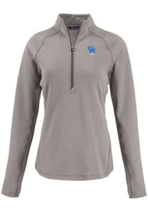 Cutter and Buck Kentucky Wildcats Womens Grey Alumni Pehastin Qtr Zip