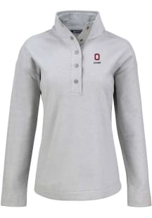 Cutter and Buck Ohio State Buckeyes Womens Grey Alumni Hunts Point Qtr Zip