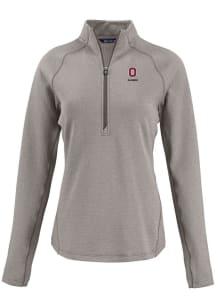 Cutter and Buck Ohio State Buckeyes Womens Grey Alumni Pehastin Qtr Zip