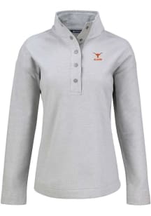 Cutter and Buck Texas Longhorns Womens Grey Alumni Hunts Point Qtr Zip
