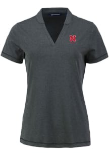 Cutter and Buck Nebraska Cornhuskers Womens Black Alumni Forge Short Sleeve T-Shirt